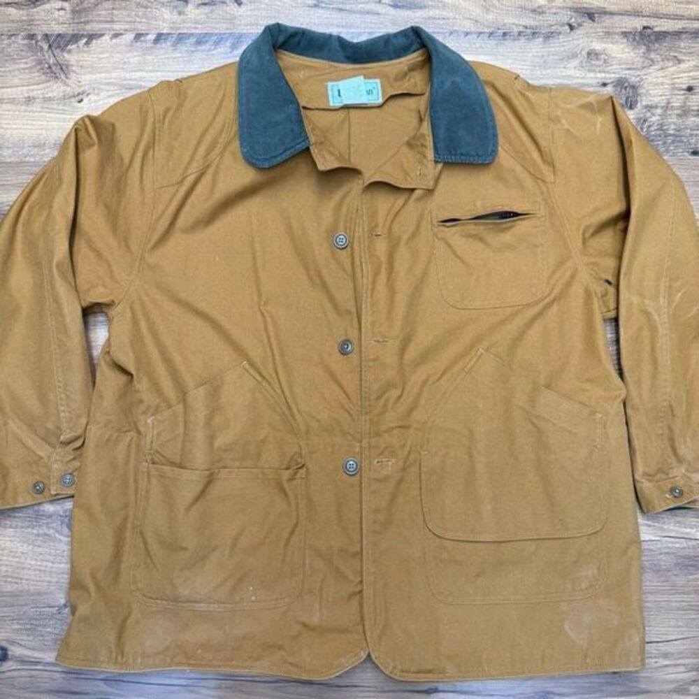VTG LL Bean CQ93 XL Classic Upland Hunter Field‎ Coat Saddle Bird Pouch Corduroy